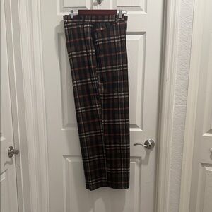 Ashley Stewart Plaid Boot Cut Pants - Black and Brown